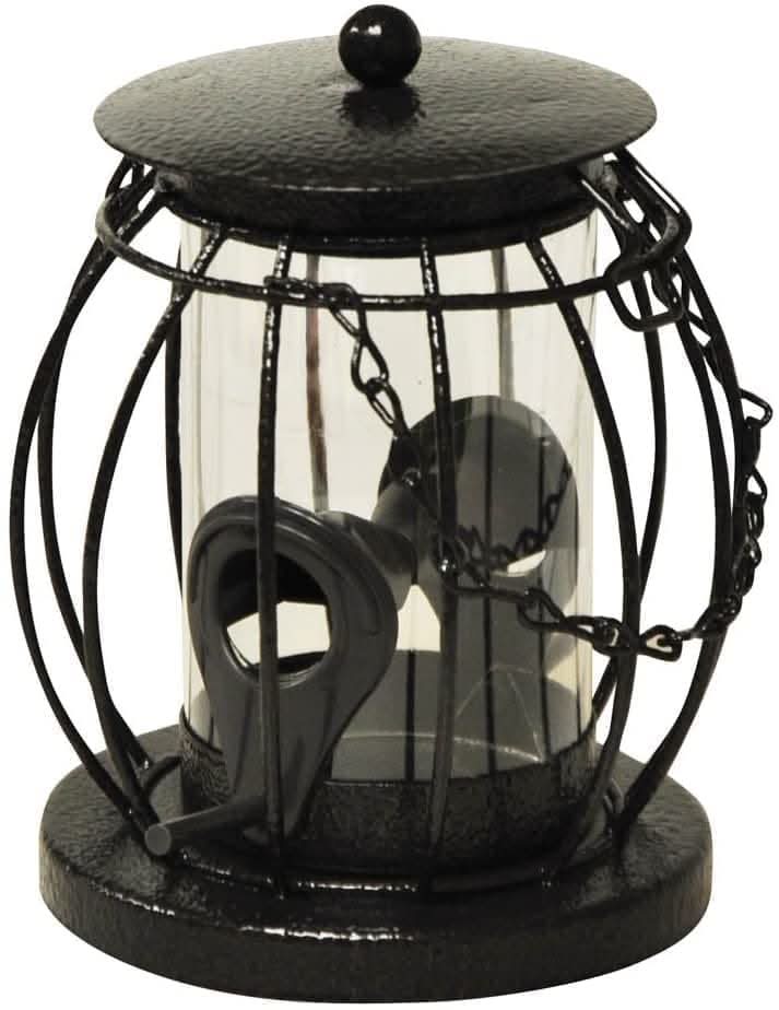 Mini Lantern Bird Seed Feeder with Squirrel Deterrent Cage 13.5cm
