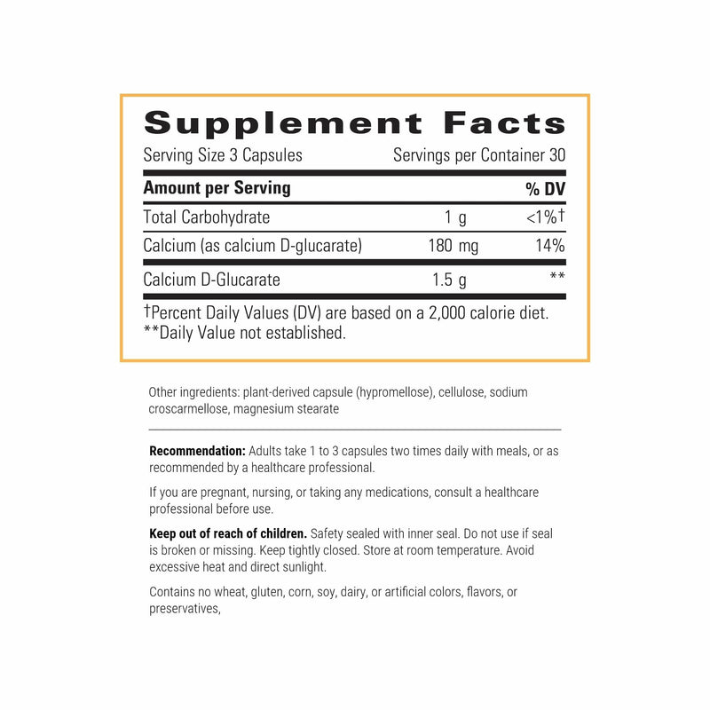 Integrative Therapeutics Calcium D-Glucarate – Detox Support & Estrogen Metabolism – Gluten & Dairy Free