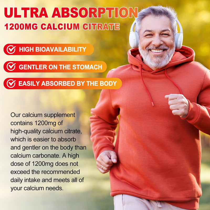 Calcium Magnesium Zinc Gummies with Vitamin D3 – 1200mg Calcium Citrate for Adults