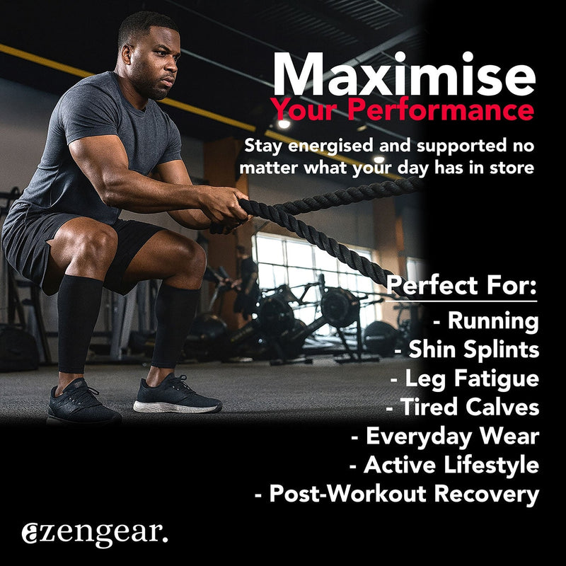 Calf Support Compression Sleeves (Pair) for Women, Men, Running, Shin Splints
