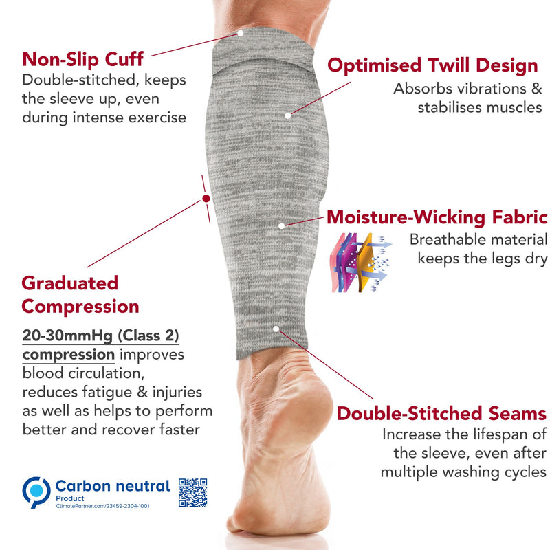 Calf Support Compression Sleeves (Pair) for Women, Men, Running, Shin Splints