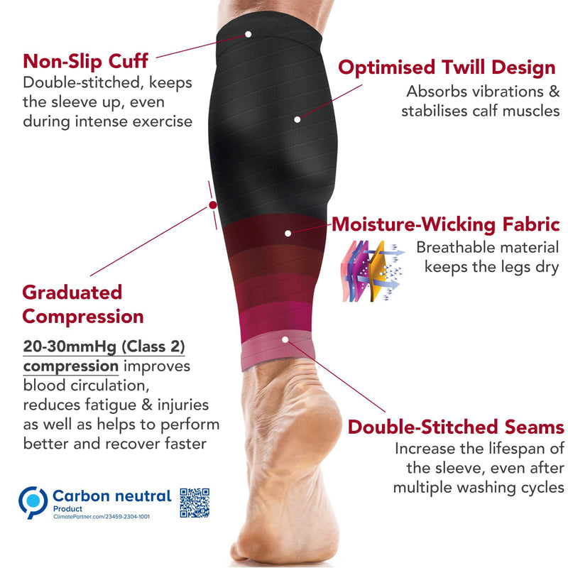 Calf Support Compression Sleeves (Pair) for Women, Men, Running, Shin Splints