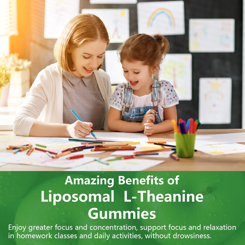 Oakevlp Liposomal L-Theanine 1200mg Gummies – Calm & Sleep Support (98% Absorption)