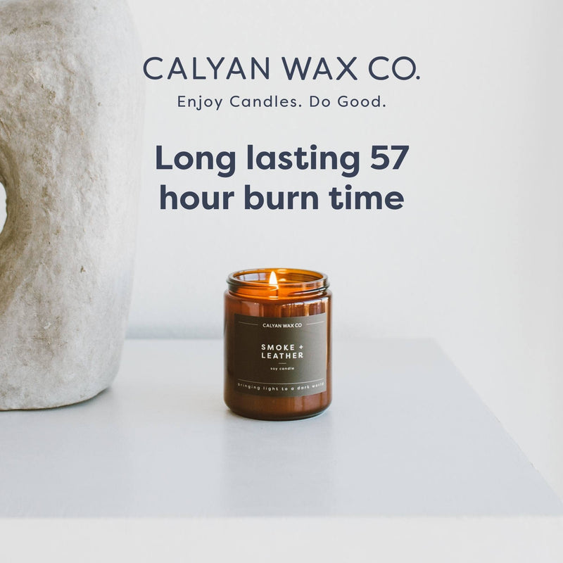 Calyan Wax Co. Lavender & Bergamot Candle – 57 Hour Burn, Non-Toxic Soy, Amber Jar 7.2oz