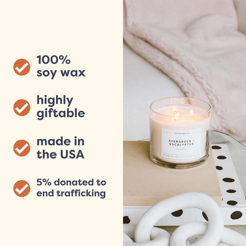 Calyan Wax Co. Apples & Maple Bourbon 3 Wick Soy Candle – 14.9oz