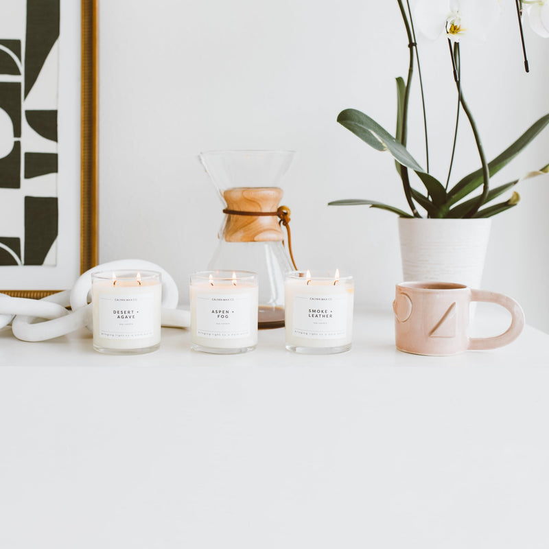 Calyan Wax Co. Aspen & Fog 2-Wick Soy Candle – 37h Burn, 8.8oz