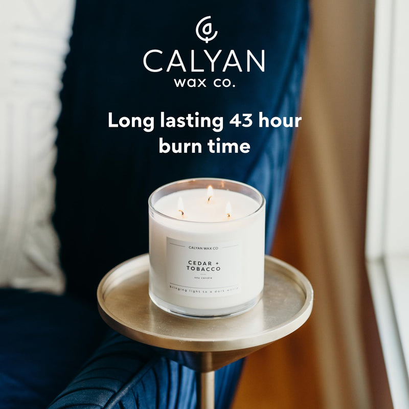 Calyan Wax Co. Seaside & Citrus 3 Wick Soy Candle – 14.9oz, 43-Hour Burn