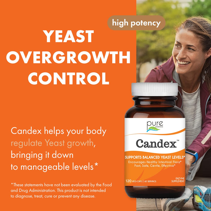 Pure Essence Candex Supplement – Digestive Enzymes for Yeast Balance, 120 Capsules