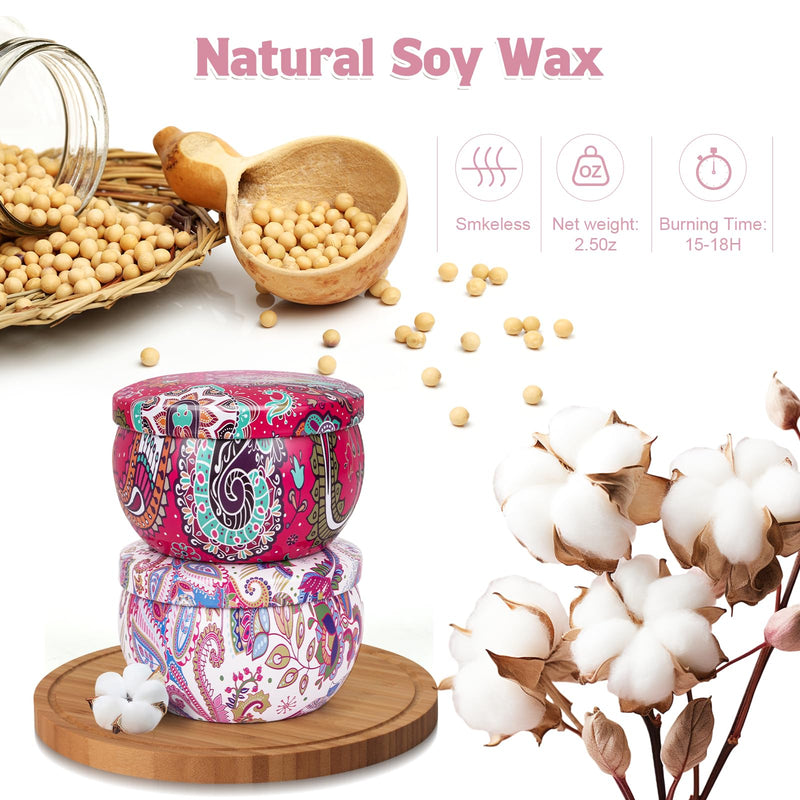 Scented Candles Gifts Set for Women – 9-Pack Soy Wax Aromatherapy (Lavender, Jasmine, Vanilla)