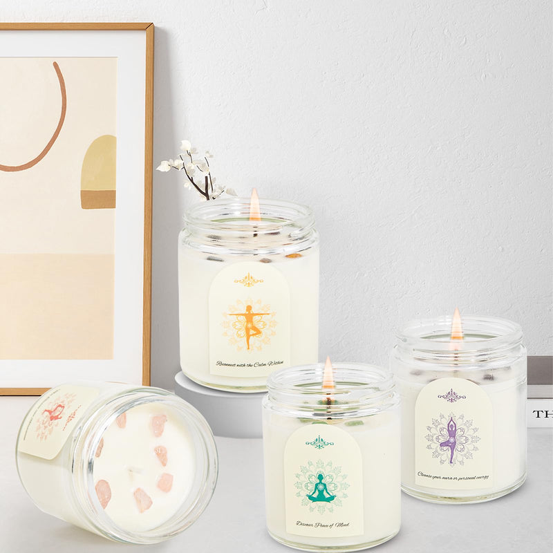 4-Pack Crystal Soy Candles – Aromatherapy Scented Gift Set for Women | 24 oz