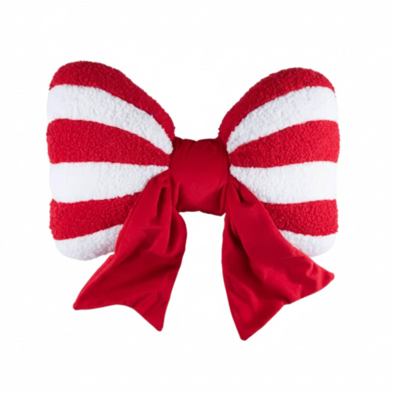 Candy cane bow cushion