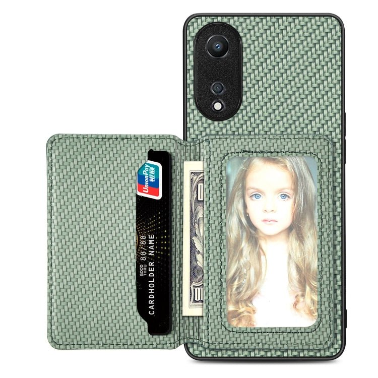Carbon Fiber Magnetic Card Bag Phone Case, For OPPO A74 5G, For OPPO A78, For OPPO A94 5G, For OPPO Find X6 Pro - InStock