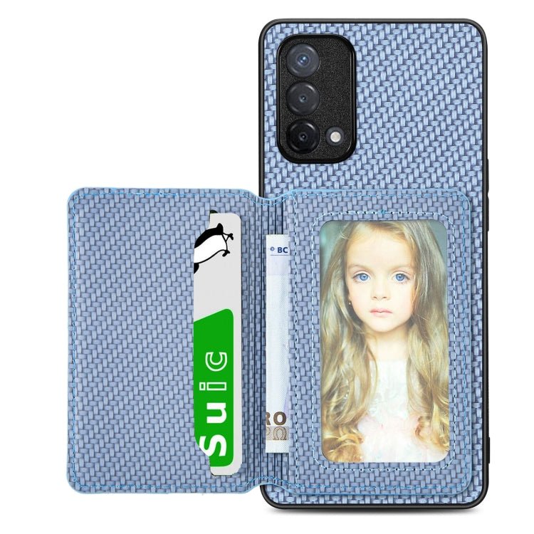 Carbon Fiber Magnetic Card Bag Phone Case, For OPPO A74 5G, For OPPO A78, For OPPO A94 5G, For OPPO Find X6 Pro - InStock