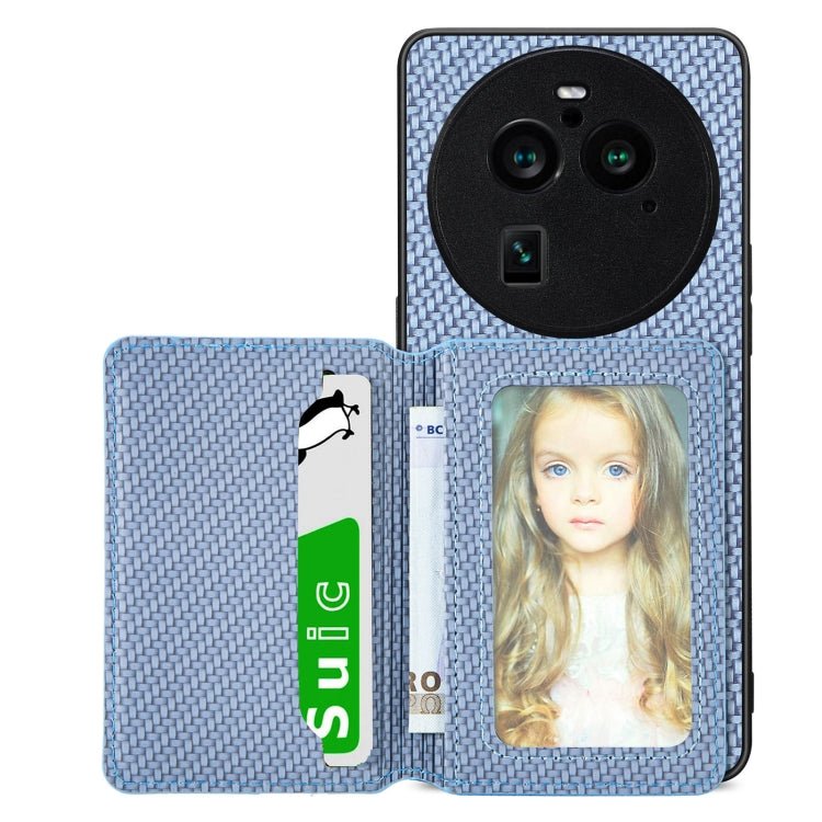 Carbon Fiber Magnetic Card Bag Phone Case, For OPPO A74 5G, For OPPO A78, For OPPO A94 5G, For OPPO Find X6 Pro - InStock