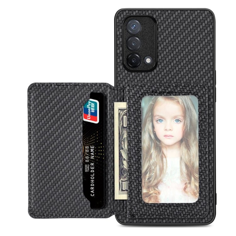 Carbon Fiber Magnetic Card Bag Phone Case, For OPPO A74 5G, For OPPO A78, For OPPO A94 5G, For OPPO Find X6 Pro - InStock