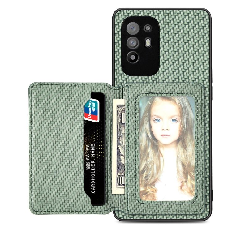 Carbon Fiber Magnetic Card Bag Phone Case, For OPPO A74 5G, For OPPO A78, For OPPO A94 5G, For OPPO Find X6 Pro - InStock