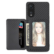 Carbon Fiber Magnetic Card Bag Phone Case, For OPPO A74 5G, For OPPO A78, For OPPO A94 5G, For OPPO Find X6 Pro - InStock