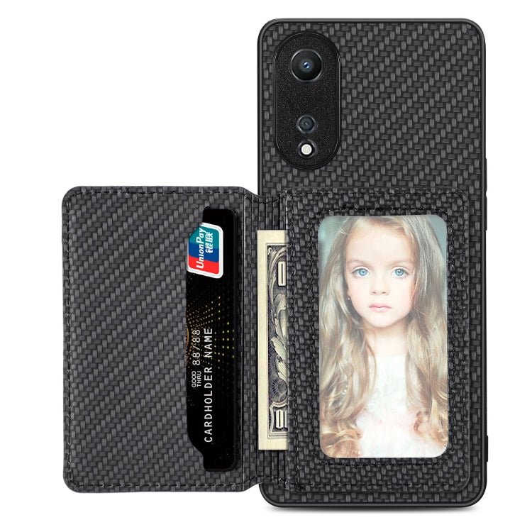 Carbon Fiber Magnetic Card Bag Phone Case, For OPPO A74 5G, For OPPO A78, For OPPO A94 5G, For OPPO Find X6 Pro - InStock