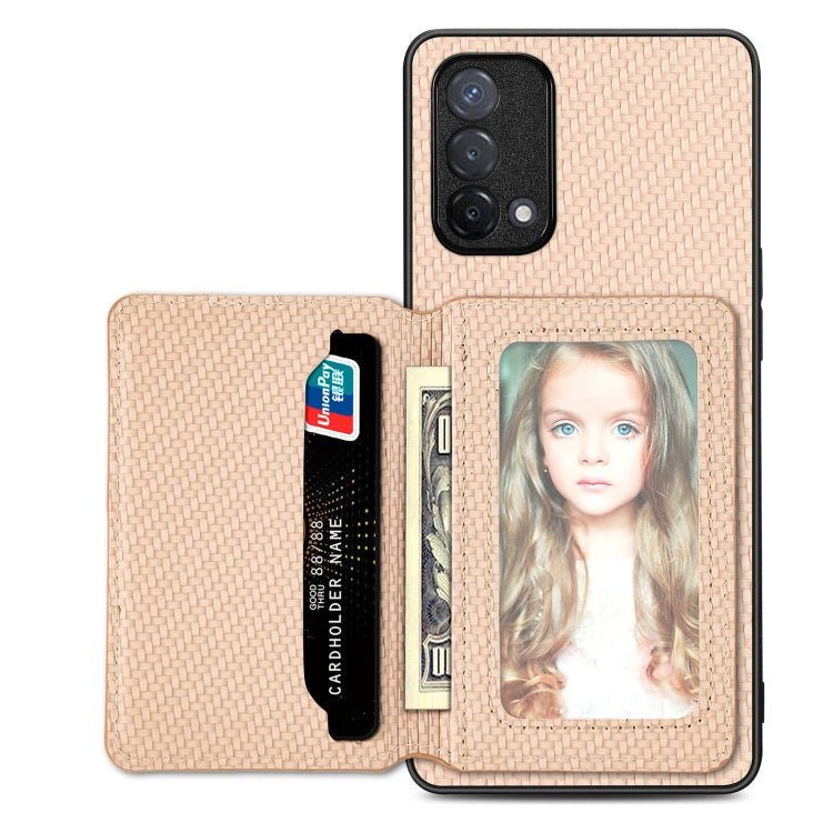 Carbon Fiber Magnetic Card Bag Phone Case, For OPPO A74 5G, For OPPO A78, For OPPO A94 5G, For OPPO Find X6 Pro - InStock