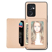 Carbon Fiber Magnetic Card Bag Phone Case, For OPPO Find X6, For OPPO Reno5 5G, For OPPO Reno7 5G, For OPPO Reno8 T 4G - InStock