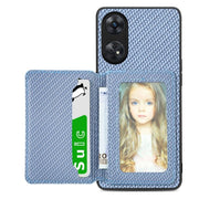 Carbon Fiber Magnetic Card Bag Phone Case, For OPPO Find X6, For OPPO Reno5 5G, For OPPO Reno7 5G, For OPPO Reno8 T 4G - InStock