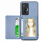 Carbon Fiber Magnetic Card Bag Phone Case, For vivo X70, For vivo Y16, For vivo Y21, For Xiaomi 13 Lite - InStock