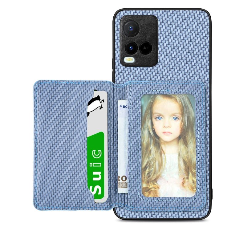 Carbon Fiber Magnetic Card Bag Phone Case, For vivo X70, For vivo Y16, For vivo Y21, For Xiaomi 13 Lite - InStock