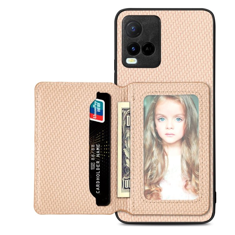 Carbon Fiber Magnetic Card Bag Phone Case, For vivo X70, For vivo Y16, For vivo Y21, For Xiaomi 13 Lite - InStock