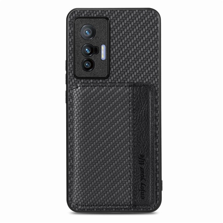 Carbon Fiber Magnetic Card Bag Phone Case, For vivo X70, For vivo Y16, For vivo Y21, For Xiaomi 13 Lite - InStock
