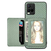 Carbon Fiber Magnetic Card Bag Phone Case, For vivo X70, For vivo Y16, For vivo Y21, For Xiaomi 13 Lite - InStock