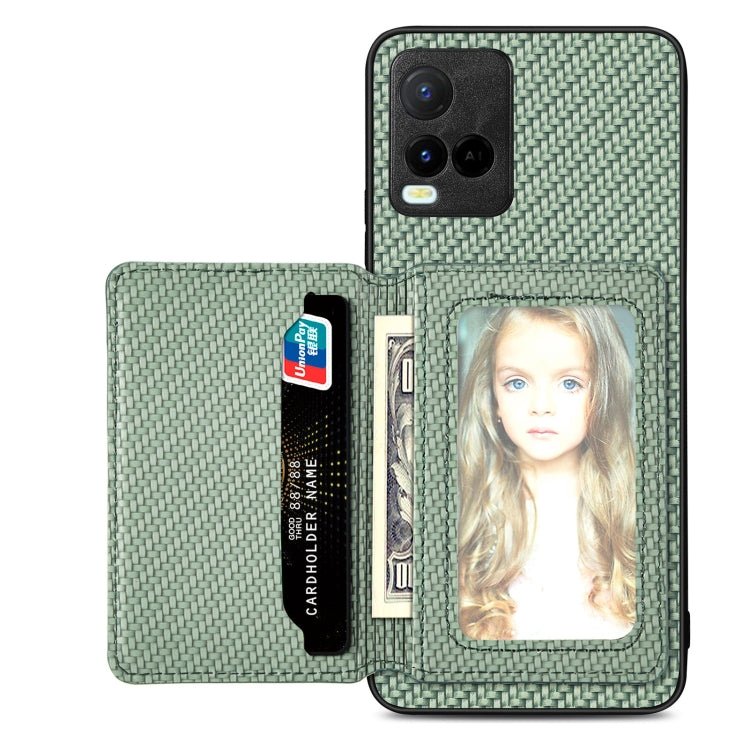 Carbon Fiber Magnetic Card Bag Phone Case, For vivo X70, For vivo Y16, For vivo Y21, For Xiaomi 13 Lite - InStock