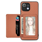 Carbon Fiber Magnetic Card Bag Phone Case, For Xiaomi Mi 11 Lite, For Xiaomi Redmi Note 12 Pro+ 5G Global, For Xiaomi Poco X3 NFC, For Xiaomi Poco X5 Pro - InStock