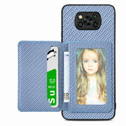 Carbon Fiber Magnetic Card Bag Phone Case, For Xiaomi Mi 11 Lite, For Xiaomi Redmi Note 12 Pro+ 5G Global, For Xiaomi Poco X3 NFC, For Xiaomi Poco X5 Pro - InStock