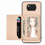Carbon Fiber Magnetic Card Bag Phone Case, For Xiaomi Mi 11 Lite, For Xiaomi Redmi Note 12 Pro+ 5G Global, For Xiaomi Poco X3 NFC, For Xiaomi Poco X5 Pro - InStock