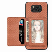 Carbon Fiber Magnetic Card Bag Phone Case, For Xiaomi Mi 11 Lite, For Xiaomi Redmi Note 12 Pro+ 5G Global, For Xiaomi Poco X3 NFC, For Xiaomi Poco X5 Pro - InStock