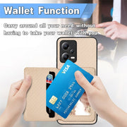 Carbon Fiber Magnetic Card Bag Phone Case, For Xiaomi Poco X5, For Xiaomi Redmi Note 10 5G, For Xiaomi Redmi Note 12 5G Global - InStock