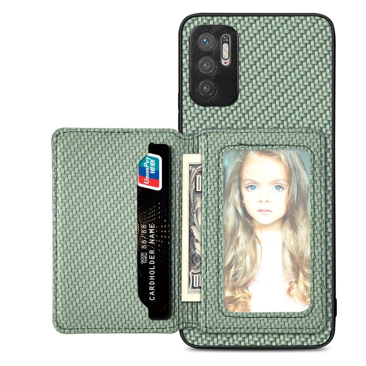 Carbon Fiber Magnetic Card Bag Phone Case, For Xiaomi Poco X5, For Xiaomi Redmi Note 10 5G, For Xiaomi Redmi Note 12 5G Global - InStock