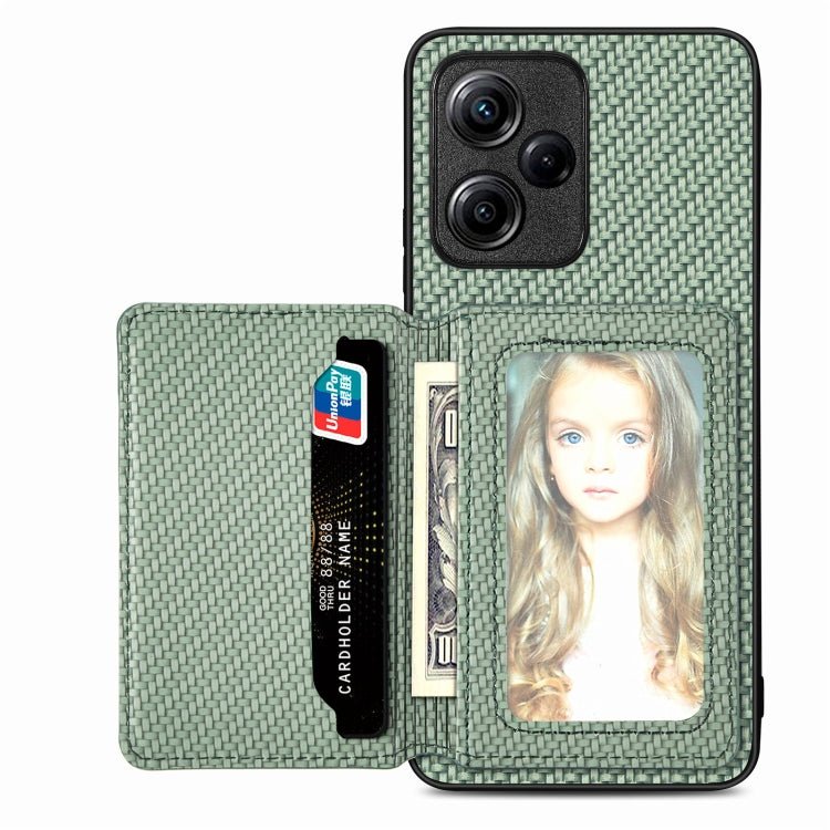 Carbon Fiber Magnetic Card Bag Phone Case, For Xiaomi Poco X5, For Xiaomi Redmi Note 10 5G, For Xiaomi Redmi Note 12 5G Global - InStock