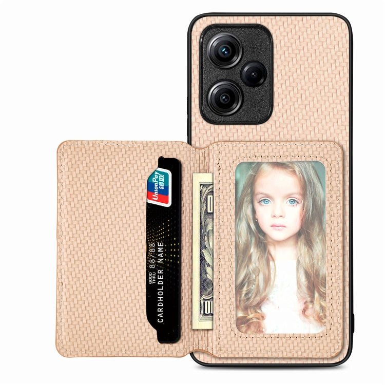 Carbon Fiber Magnetic Card Bag Phone Case, For Xiaomi Poco X5, For Xiaomi Redmi Note 10 5G, For Xiaomi Redmi Note 12 5G Global - InStock