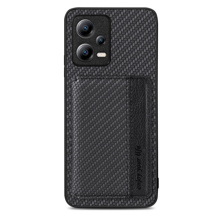 Carbon Fiber Magnetic Card Bag Phone Case, For Xiaomi Poco X5, For Xiaomi Redmi Note 10 5G, For Xiaomi Redmi Note 12 5G Global - InStock