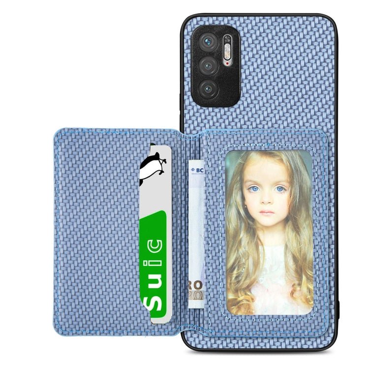 Carbon Fiber Magnetic Card Bag Phone Case, For Xiaomi Poco X5, For Xiaomi Redmi Note 10 5G, For Xiaomi Redmi Note 12 5G Global - InStock