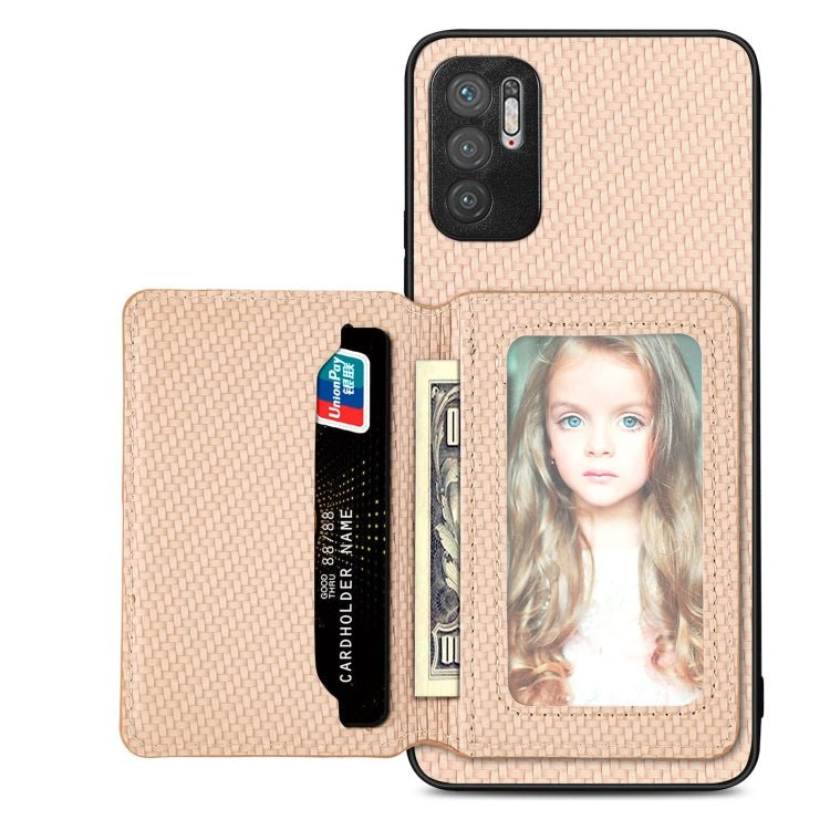 Carbon Fiber Magnetic Card Bag Phone Case, For Xiaomi Poco X5, For Xiaomi Redmi Note 10 5G, For Xiaomi Redmi Note 12 5G Global - InStock