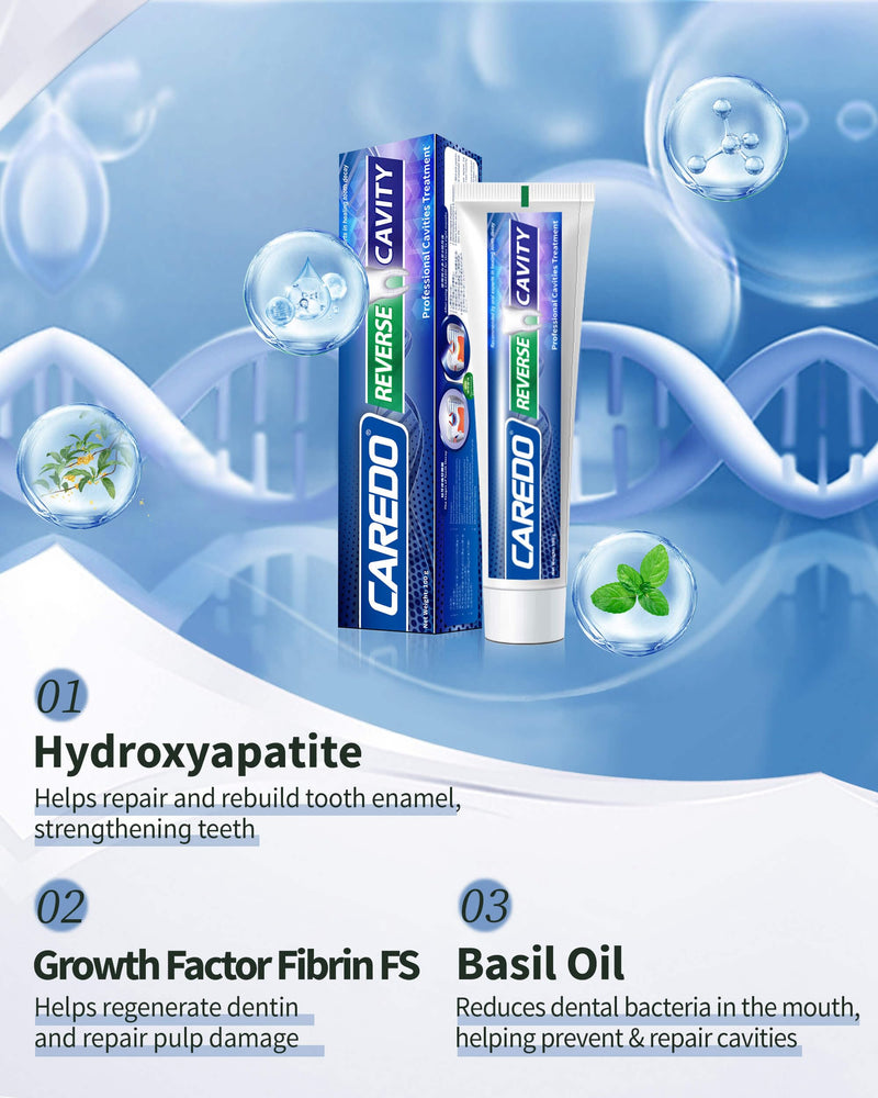 CAREDO Fluoride-Free Hydroxyapatite Toothpaste – Cavity Reversal (2-Pack)