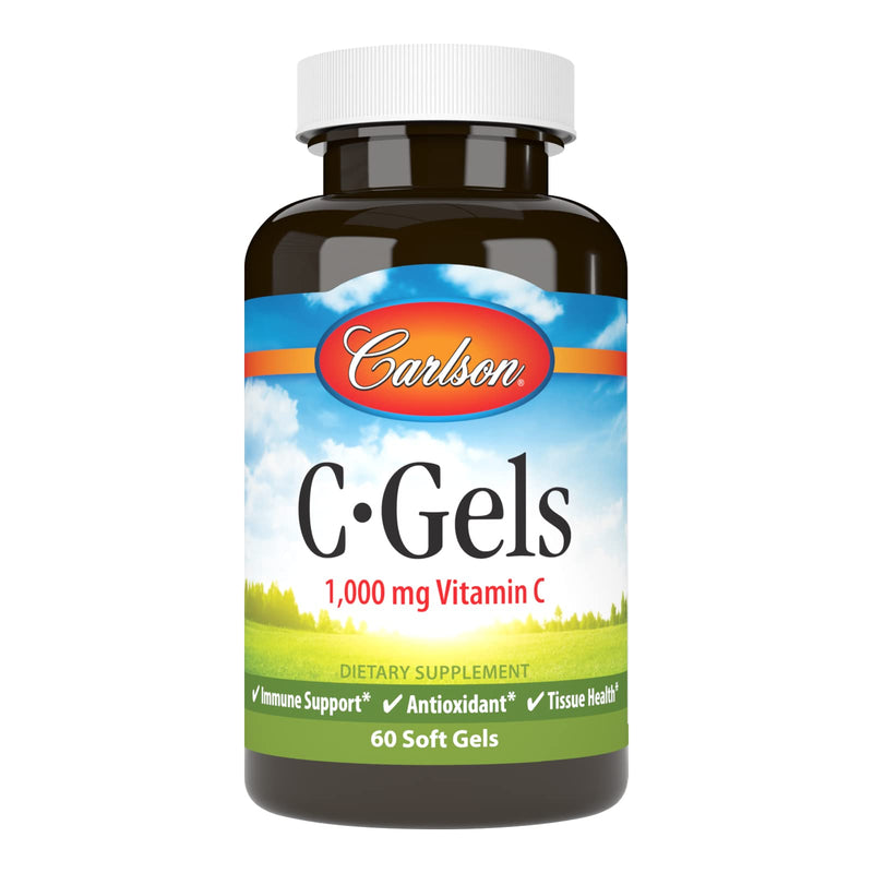 Carlson C-Gel 1000 mg Vitamin C – Immune Support & Tissue Health | 60 Soft Gels