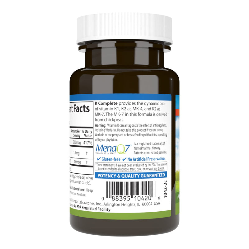 Carlson Labs K Complete Softgels – 90 Count (K1, K2 MK-4 & MK-7)