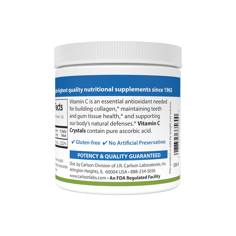 Carlson Labs Non-GMO Vitamin C Crystals, 6 oz (Pack of 2)