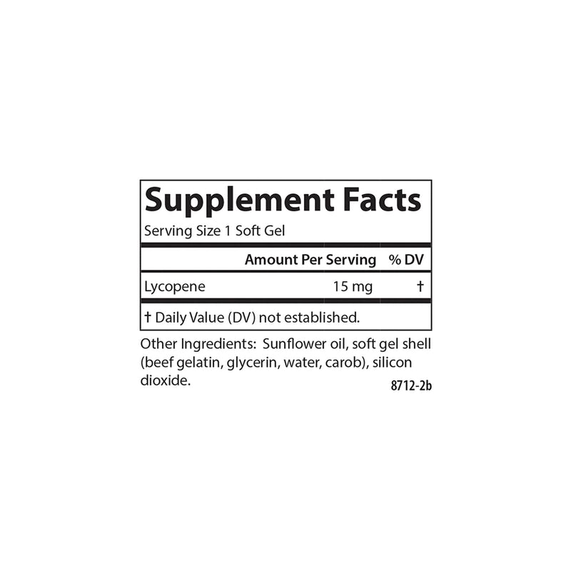 Carlson Lycopene 15 mg Tomato-Free – Prostate Health & Circulation Support, 180 Softgels