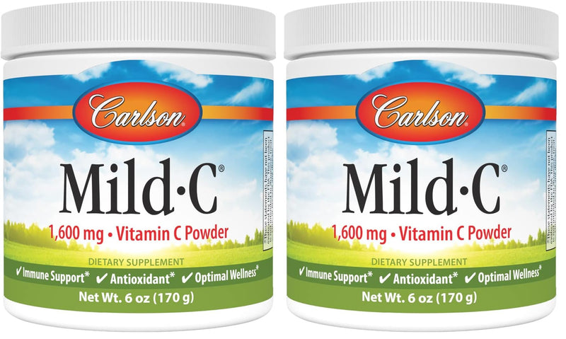 Carlson Mild-C Vitamin C Powder - Immune Support, 6 oz (170 g) Pack of 2
