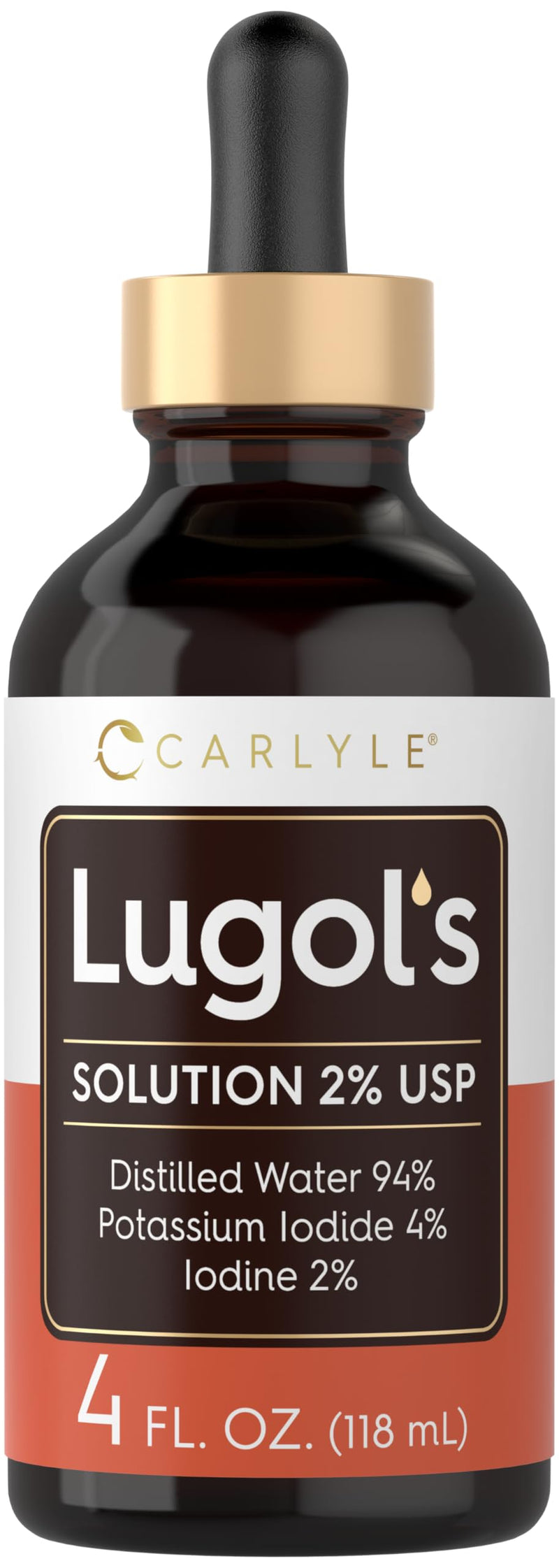 Carlyle Lugols Iodine 2% – 4 fl oz | Potassium Iodide & Iodine Solution Drops