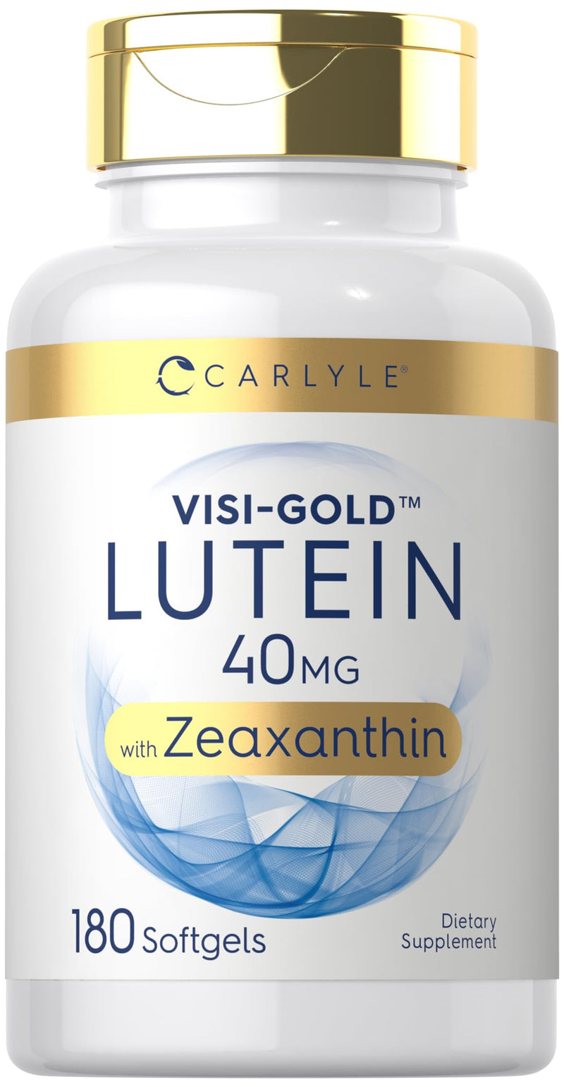 Carlyle Lutein & Zeaxanthin Supplement | 40 mg Lutein + 2 mg Zeaxanthin per Softgel | 180 Softgels | Visi-Gold | Eye Health Vitamins | Non-GMO & Gluten Free